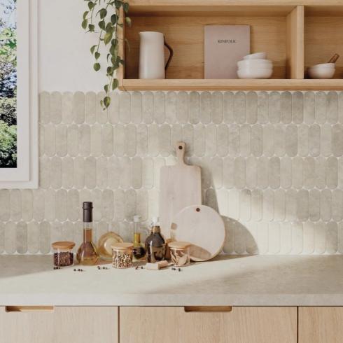     Bourgondische dal look curve maan taupe matte wand- en vloertegel 5 x 15 cm per 0,47 m2 
