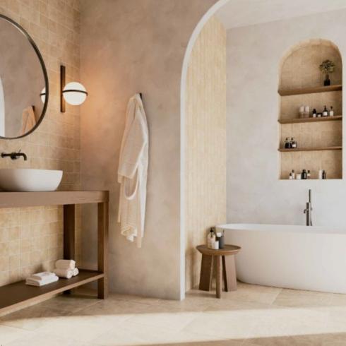     Bourgondische dal look maan taupe matte visgraat tegel 4,6 x 37,5 cm per 0,26 m2
