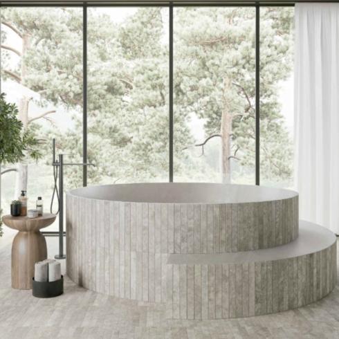     Bourgondische dal look maan grijs matte visgraat tegel 4,6 x 37,5 cm per 0,26 m2
