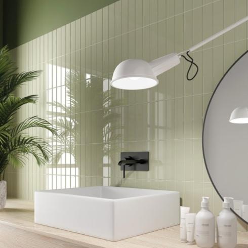     Kustlijn liso sage groen glans 5 x 20 cm wandtegels per 0,60m2
