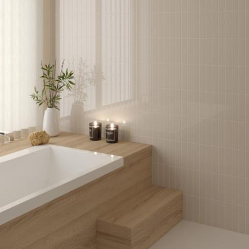     Kustlijn liso beige glans 5 x 20 cm wandtegels per 0,60m2
