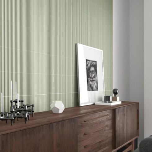     Kustlijn eb sage groen matt 5 x 20 cm wandtegels per 0,42m2

