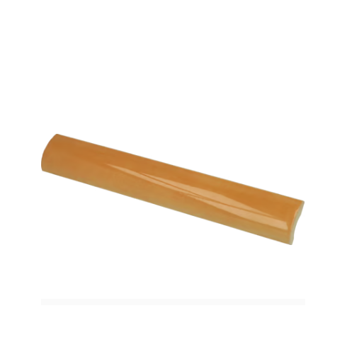     Pencil bullnose aldeia ocre okergeel glanzend met 1 afgewerkte kant 3 x 20 cm 
