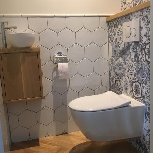     Hexagon wit glanzende wandtegel 17,5 x 20 cm per 0,7 m2
