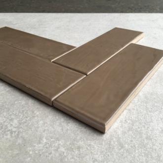 Country chocolade bruin glanzend 6,5 x 20 cm wandtegel per 0,5 m2