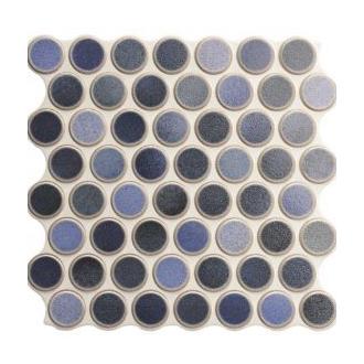     Penny keramische tegelrondjes blauwe mix glanzend 30,9 x 30,9 cm per 0,86 m2