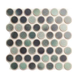     Penny keramische tegelrondjes zeegroene mix glanzend 30,9 x 30,9 cm per 0,86 m2