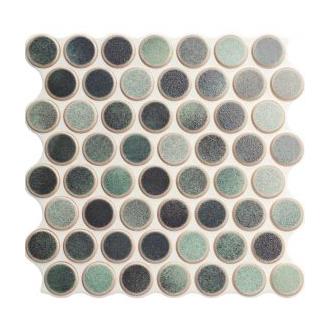     Penny keramische tegelrondjes zeegroene mix glanzend 30,9 x 30,9 cm per 0,86 m2
