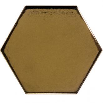     Luxor hexagon metallic gold glanzend tegeltje 10,7 x 12,4 cm per 0,5 m2