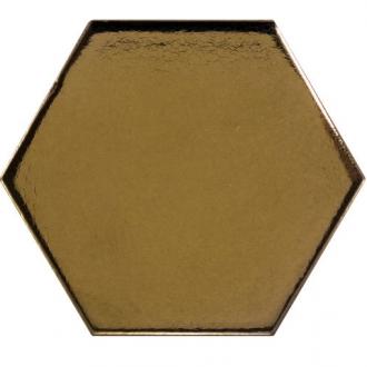     Luxor hexagon metallic gold glanzend tegeltje 10,7 x 12,4 cm per 0,5 m2
