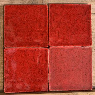     Porto rood gemêleerd glanzend 10 x 10 cm F51 per m2