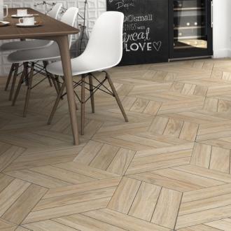     Chevron Oak lichte houtlook 3x links grote ruit 40 x 70 cm per m2
