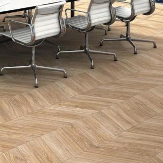     Chevron Walnut bruine houtlook 3x links grote ruit 40 x 70 cm per m2
