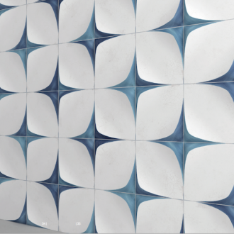     Antique Blue White petal wandtegel 12,5 x 12,5 cm per 0,41 m2
