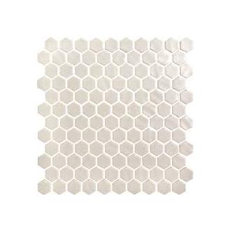     hexagon gebroken wit mat wand- & vloermozaïek 2,7 x 3 cm op matje per m2