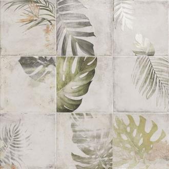     Tropical leafs white decor mix wandtegel 20 x 20 cm per m2
