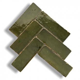     Geglazuurde visgraat Marokkaanse Bejmat victorian green 5 x 15 cm per 0,8 m2