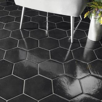     Hexagon glanzend antraciet wandtegel 18 x 20,5 cm per m2
