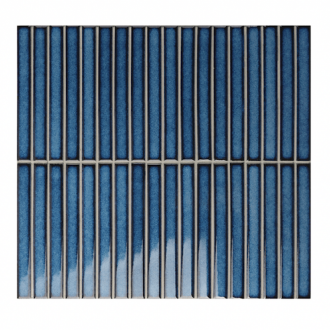     Stripesmatje oceaanblauw glanzend gemêleerd mozaiek voor de wand 29,4 x 30,6 cm per m2