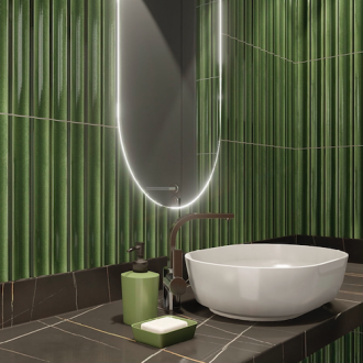     Stripes 3D victorian green glanzend 17 x 40 cm per 0,68 m2