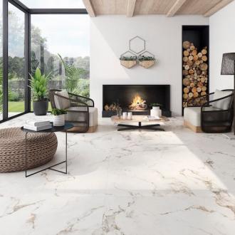     marmerlook tegels met bruine aders 60 x 60 cm RTT per 1,44 m2
