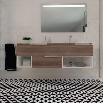 
    Genua circle of life wit op zwart vloer- en wandtegel 22,5x22,5cm

