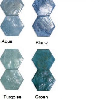 
    Stratos Aqua glanzende wandtegel hexagonaal 22,5 x 25,9

