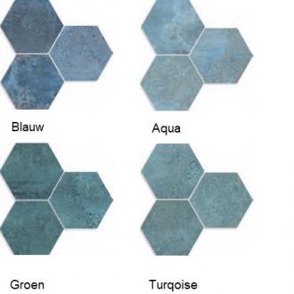 
    Stratos aqua matte wand- en vloertegel tegel mix hexagonaal 22,5x25,9

