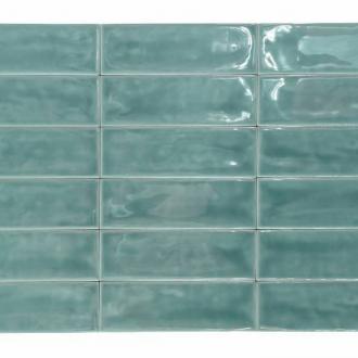     Bejmat look Fez glanzend blauw-groen 5x15cm wand- en vloertegel per 0,45m2
