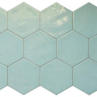     Hexagon Suez glanzende mintgroene tegel 14 x 16 cm vloer- en wandtegel per 0,44m2
