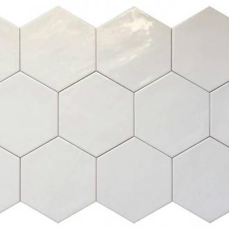     Hexagon Suez glanzende witte tegel 14 x 16 cm vloer- en wandtegel per 0,44m2