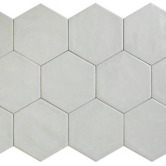     Hexagon Suez glanzende lichtgrijze tegel 14 x 16 cm vloer- en wandtegel per 0,44m2
