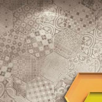     Hexagonaal Rewind beige decortegel 18,2 x 21 cm per m2
