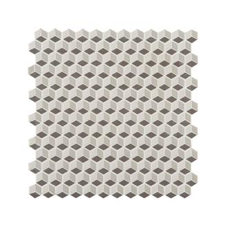     3D mini cube ruit Bruin beige mozaïek 30 x 30 cm per matje uitlopend product