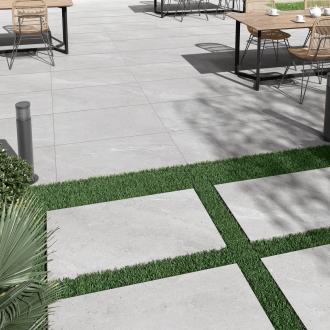     Boulevard buitentegel 2cm natuursteen look lichtgrijs taupe 60x60 cm rtt

