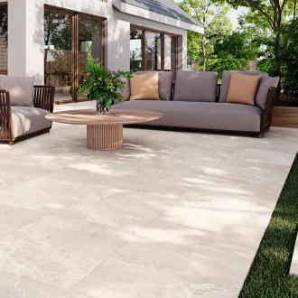     Boulevard buitentegel 2cm natuursteen look creme beige 61x61 cm rtt per 0,76 m2
