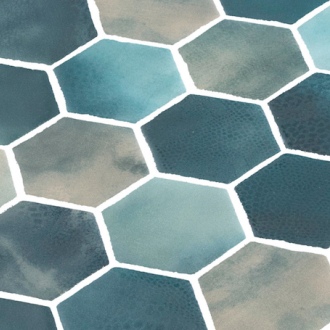     Hexagon XL glasmozaiek Yolanda mat 5 x 5 cm op matje per 0,49 m2
