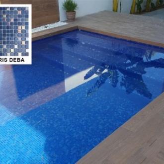     PS IRIS blauw Deba mozaiek mix korenblauw parelmoer 2,5 x 2,5 cm