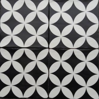     Circle of life 13 zwart wit wand- & vloertegel 13 x 13 cm per 0,5 m2