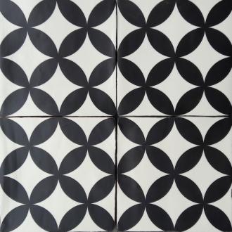     Circle of life 21 zwart wit wand- & vloertegel 13 x 13 cm per 0,5 m2
