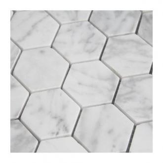    Hexagon carrara lichtgrijs wit marmer met grijze aders wand - & vloertegel 10 x 10 cm per stuk