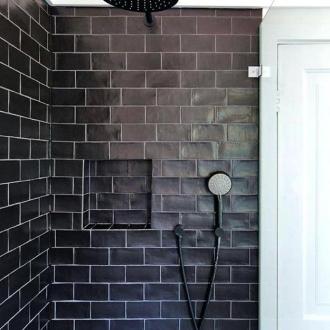     ..Half Tile black zwart mat 7,5 x 15 cm per 0,5 m2
