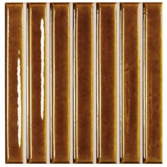     Small stripes okerbruin glanzende wandtegel 11,6 x 11,6 cm per 0,4 m2
