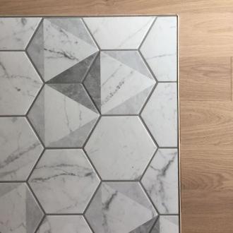     Marmerlook driehoek hexagon wand- en vloertegel 17,5 x 20 cm per m2
