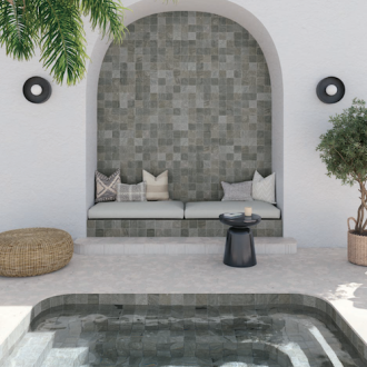     Abdij antislip tegel antracite natuursteen look 11 x 11 cm per 0,36 m2 
