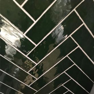     City half tile victorian green visgraat tegel 7,5x30 cm
