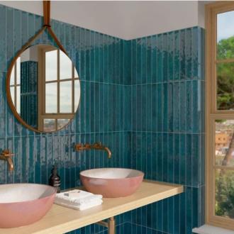     Celtic XL glanzende langwerpige turquoise tegel 5 x 40cm per 0,9m2 
