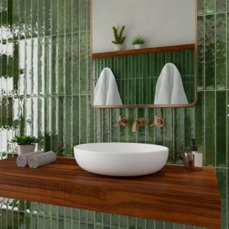     Celtic XL glanzende langwerpige groene tegel 5 x 40cm per 0,9m2 
