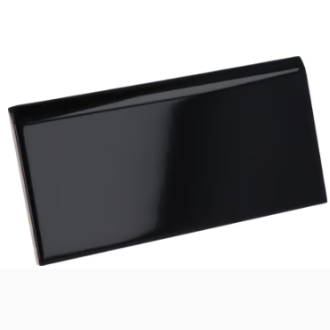     Zwart glanzend bullnose black bricktegel met 1 afgewerkte rand 7,5x 15 cm per stuk
