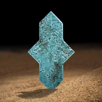     Lantaarn punt turquoise glanzend gemeleerde 6,2 x 18 cm wandtegel
